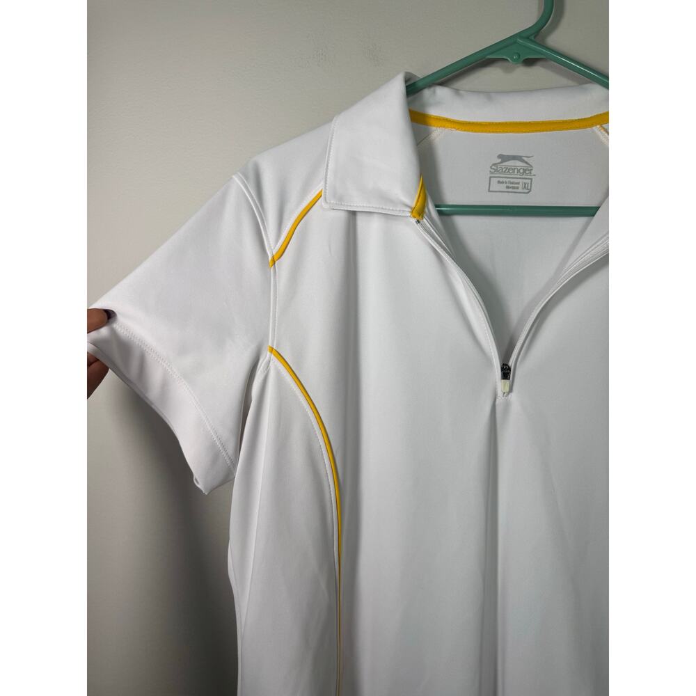 Slazenger White Yellow Women's Polo Golf T Shirt Size XL - Picture 2 of 5